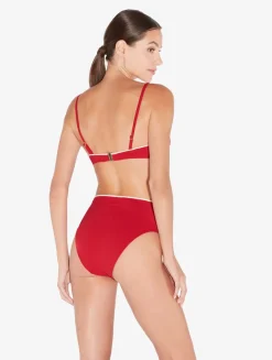 Monogram Bandeau Bikini Top In Red