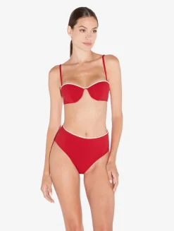 Monogram High Waist Bikini Brief In Red