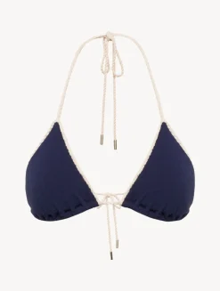 Monogram Triangle Bikini Top In Navy