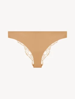 Nude Brazilian Brief With Chantilly Lace