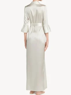 Off-white Long Silk Belted Robe