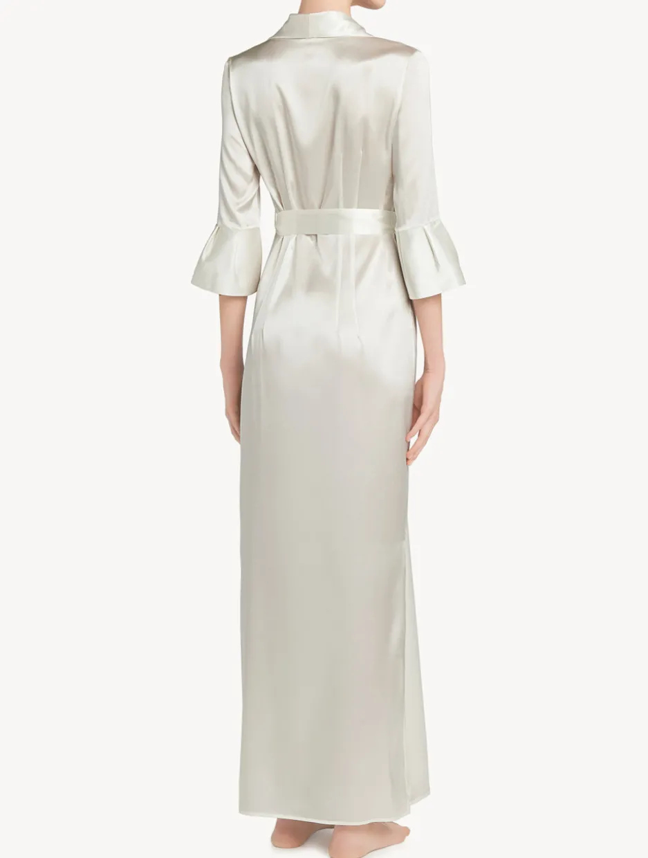 Off-white Long Silk Belted Robe