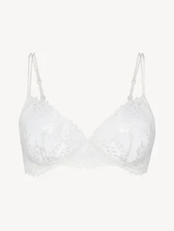 Off-white Non-wired Leavers Lace Bra