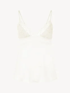 Off-white Silk Camisole With Macramé