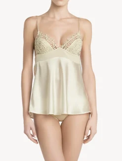 Off-white Silk Camisole With Macramé