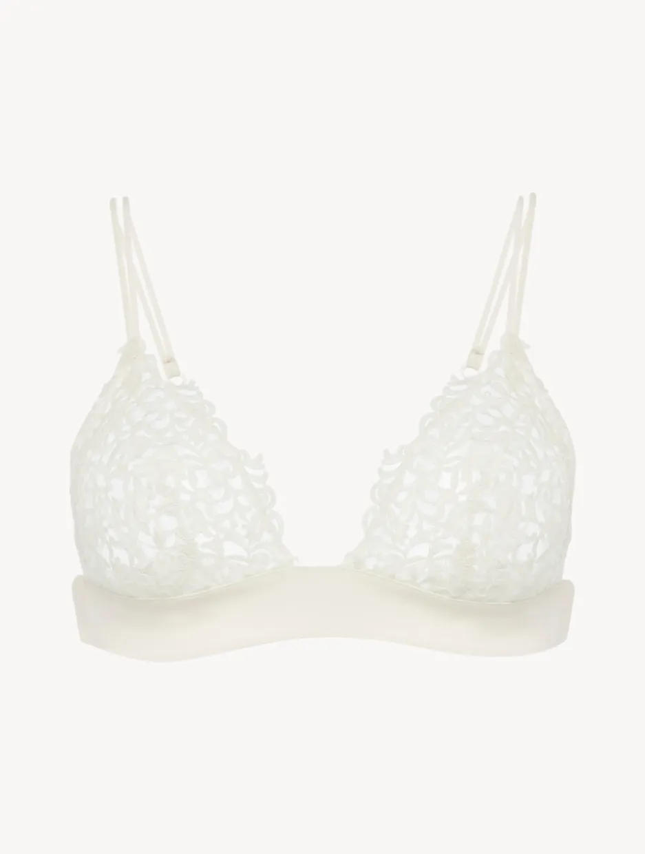 Off-white Triangle Bra With Macramé