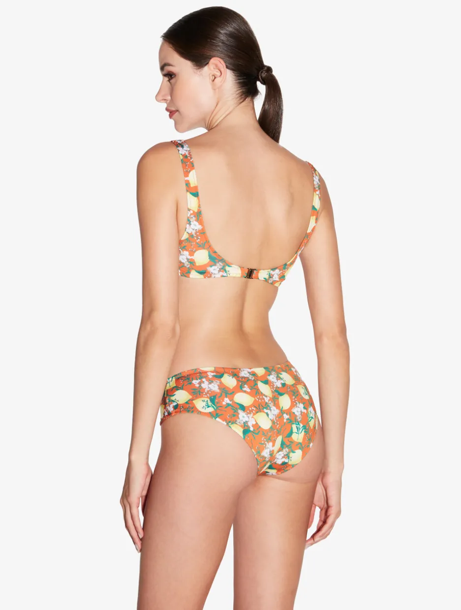 Orange Printed Bikini Top