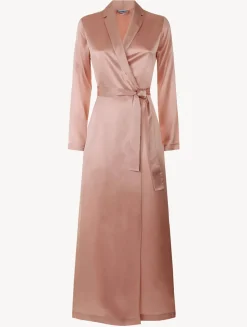 Powder Pink Silk Long Robe
