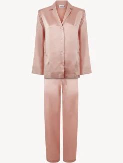 Powder Pink Silk Pajama Set