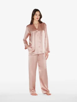 Powder Pink Silk Pajama Set