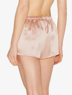 Powder Pink Silk Pajama Shorts