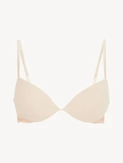 Push Up Bra In Halo And Ivory Nude With Embroidered Tulle