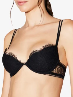 Push-up Bra With Lace In Onyx
