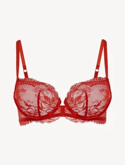 Red Lace Balconette Bra