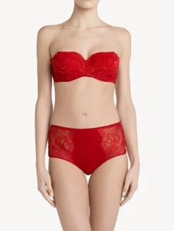 Red Lace Bandeau Bra