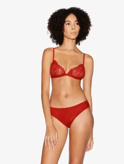 Red Lace Non-wired Bra