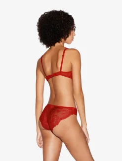 Red Lace Non-wired Bra