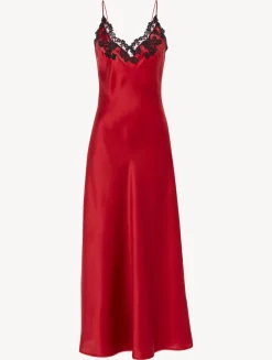 Red Long Nightgown With Frastaglio