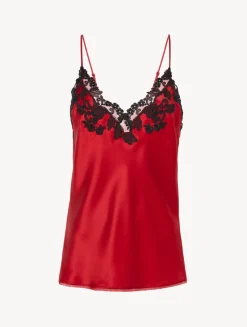 Red Silk Camisole With Frastaglio
