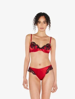 Red Silk Thong With Frastaglio