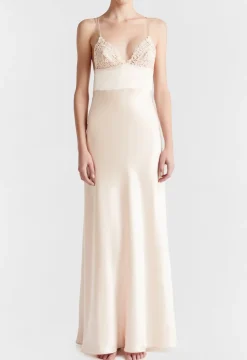 Rose Beige Long Night Dress