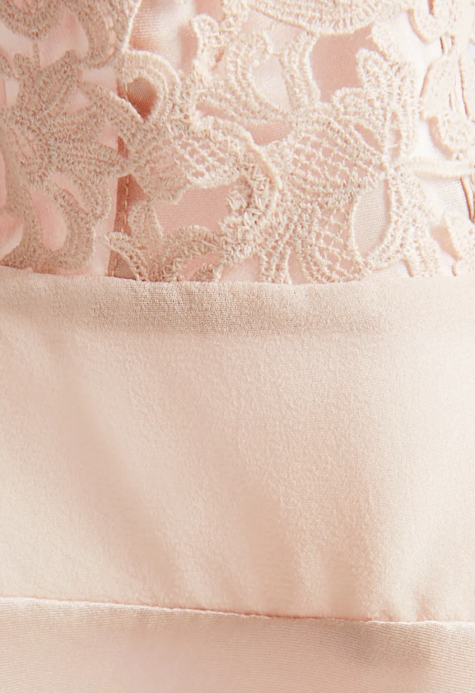 Rose Beige Silk Camisole With Macrame