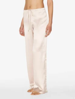 Rose Beige Silk Trousers