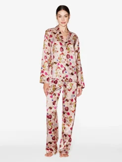 Silk Floral Print Pajama Set