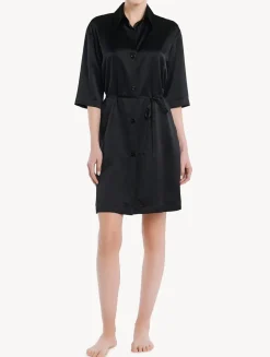 Silk Long Shirt In Black