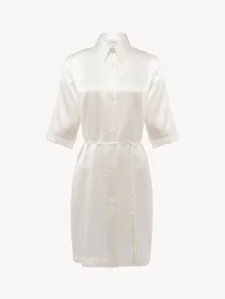 Silk Long Shirt In White