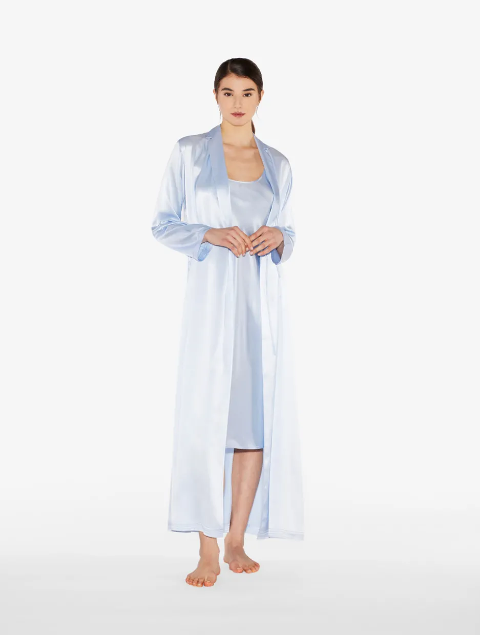 Silk Midi Nightdress In Azure