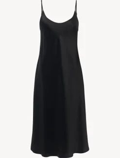 Silk Midi Nightdress In Black