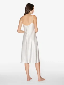 Silk Midi Nightdress In White
