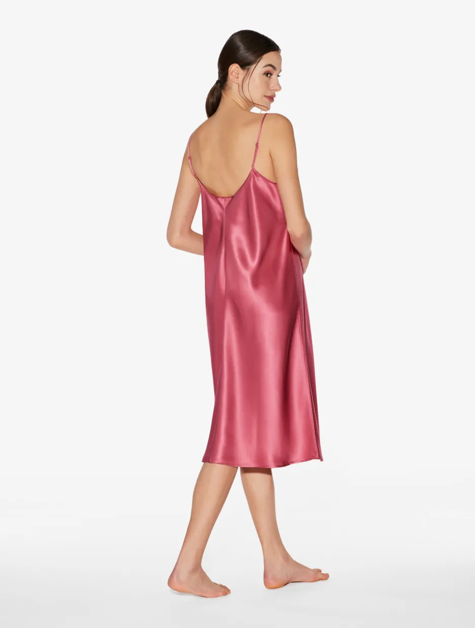 Silk Midi Nightdress In Wild Orchid