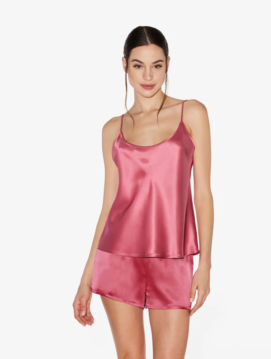 Silk Shorts In Wild Orchid