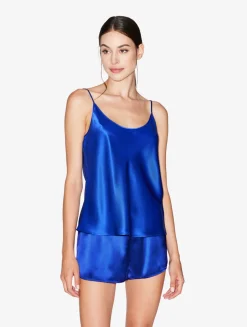 Silk Sleep Shorts In Electric Blue