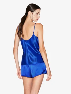 Silk Sleep Shorts In Electric Blue