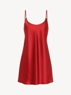 Silk Slip Dress In Garnet