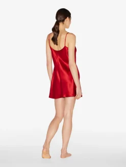 Silk Slip Dress In Garnet