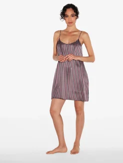 Silk Striped Short Slip