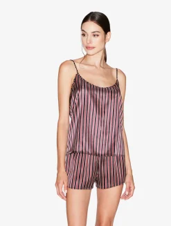 Silk Striped Sleep Shorts