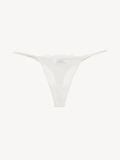 Thong In Lys With Embroidered Tulle