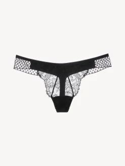 Thong With Leavers Lace
