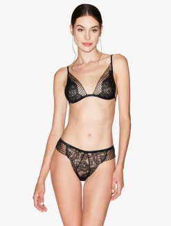 Thong With Leavers Lace