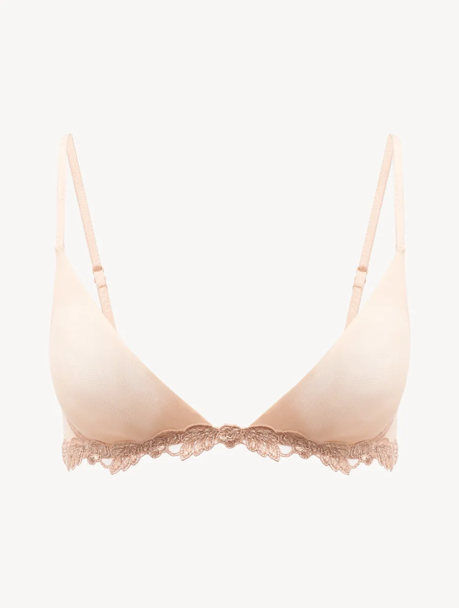Triangle Bra In Sand Stretch Tulle