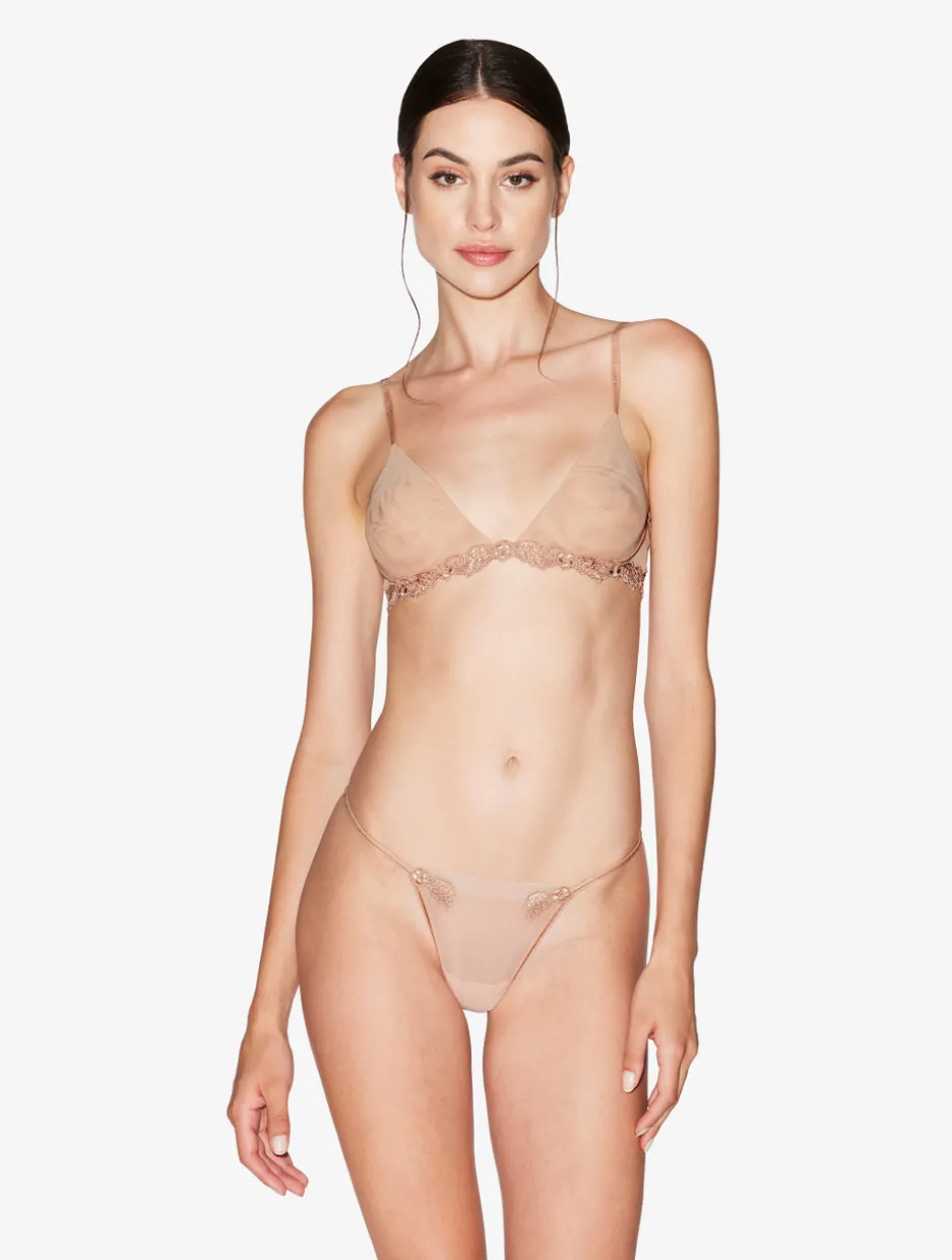 Triangle Bra In Sand Stretch Tulle