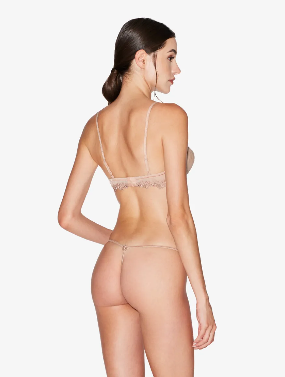 Triangle Bra In Sand Stretch Tulle