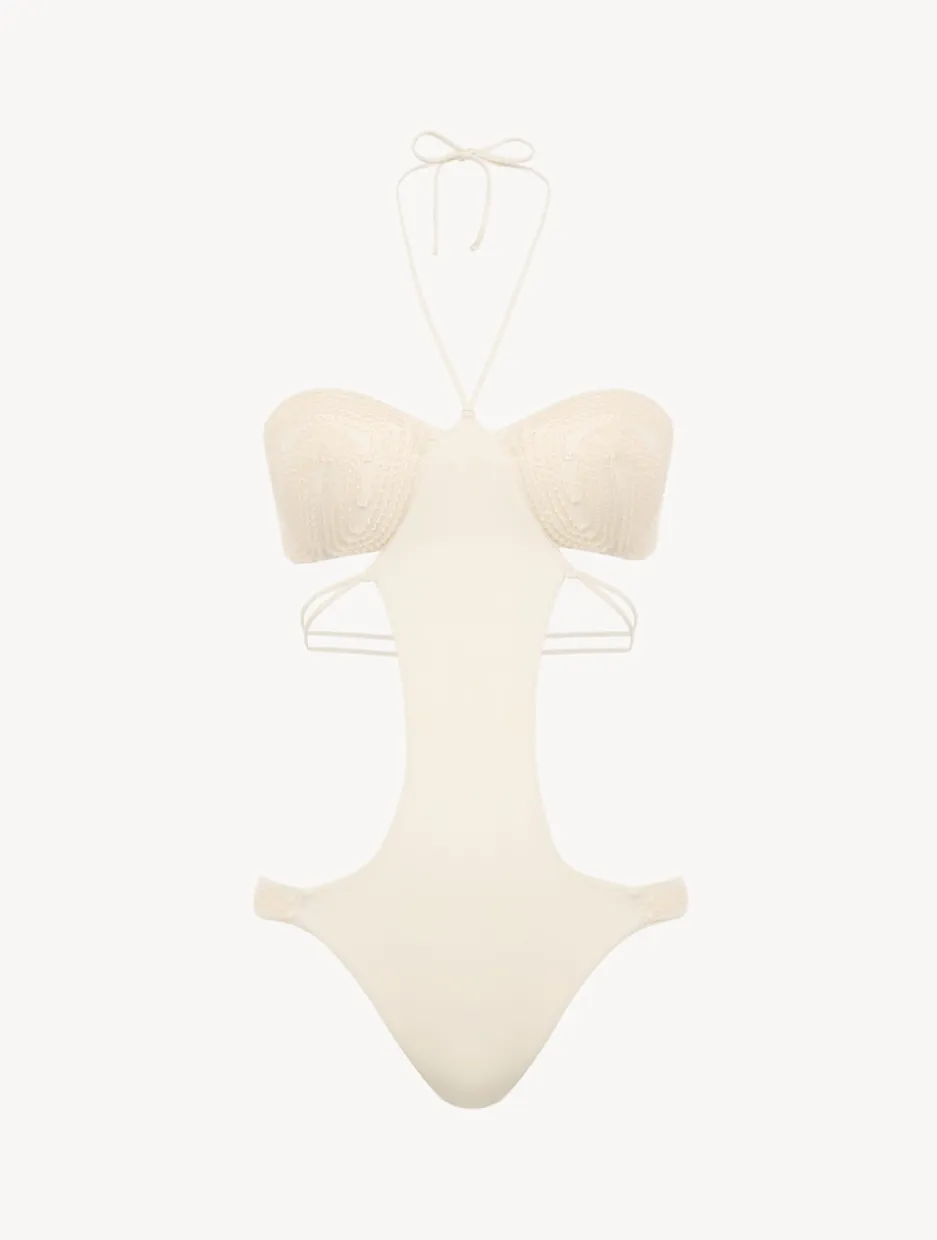 Trikini In Champagne With Beading