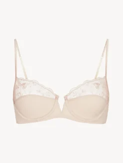 Underwired Bra In Halo And Ivory Nude With Embroidered Tulle