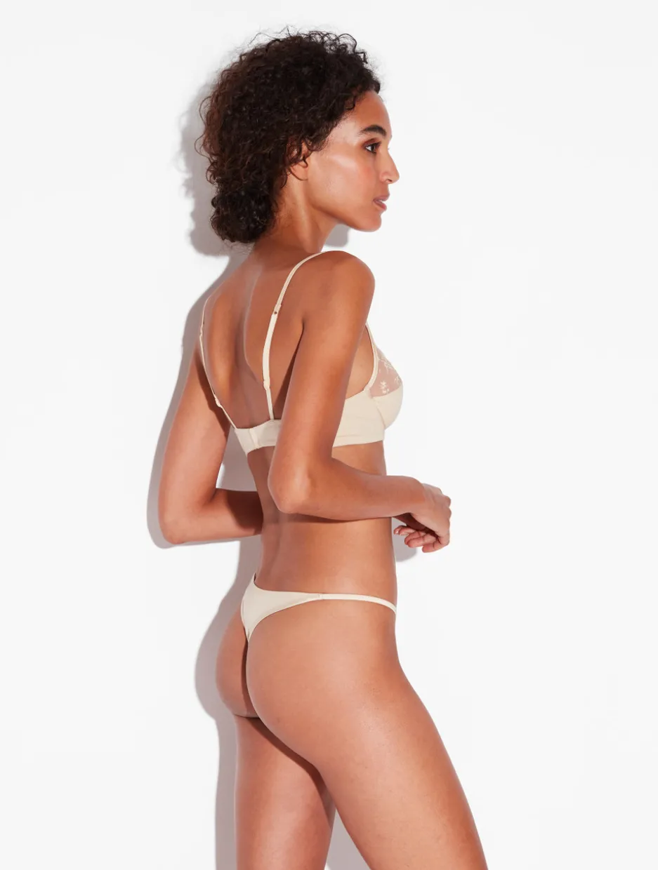 Underwired Bra In Halo And Ivory Nude With Embroidered Tulle
